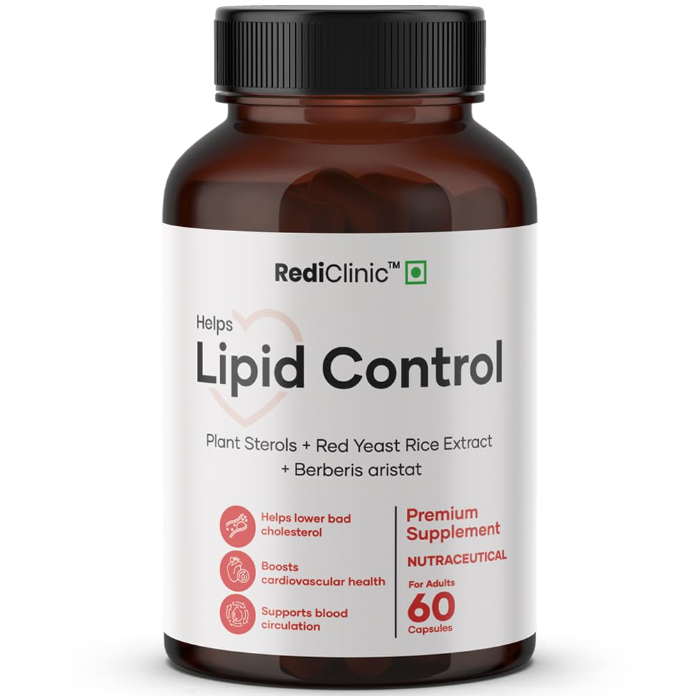 Lipid Control Capsules |Blend of Plant Sterols, Arjuna, Guggul | Helps Manage Cholestrol Levels and Supports Heart Health | Pack of 1-60 Capsules