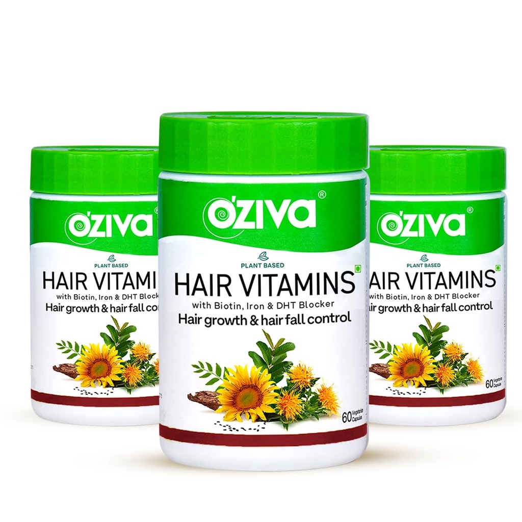 OZiva Hair Vitamin Capsules for Hair Growth & Hair Fall Control (Pack of 3)