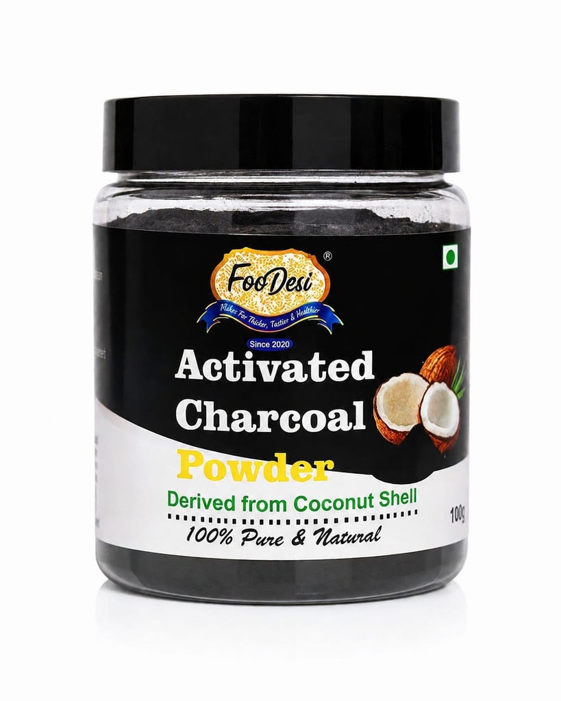 Activated Charcoal Powder 100g (Pack of 2) | Food Grade | Coconut Shell Derived | 100% Pure & Natural Fine Powder | Multipurpose Use for Oral Care, Face Mask & Skincare