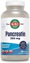 KAL Pancrean 350mg, Digestieve enzymen voor vrouwen en mannen, Pancreatrische enzymen voor Digestive Health Support, Glutenvrij, Non-GMO, Snelle Disintegratie, 60 dagen garantie, 500 porties, 500 tabletten