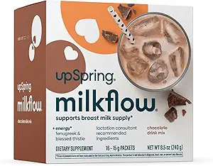 UpSpring Lait Flux Electrolyte Berry & Chocolat Supplément à l'allaitement Boissons avec Fenugreek pour soutenir l'approvisionnement en lait*