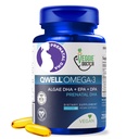 Vegan prenatale vitamines met DHA (60 telling) Omega-3 - Qwell beter dan visolie, hersenfunctie - 820 Mg algen DHA & EPA, Vegan prenatale vitamines met vitamine E, carrageenvrij
