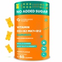 Carbamide Forte Vitamin D3 K2 B12 Gummies | Vitamin B12 Supplements & Vitamin D Supplement | Plant Based Veg Lichen Source D3 Supplement For Bone Health | Mango Flavor - 60 Gummies