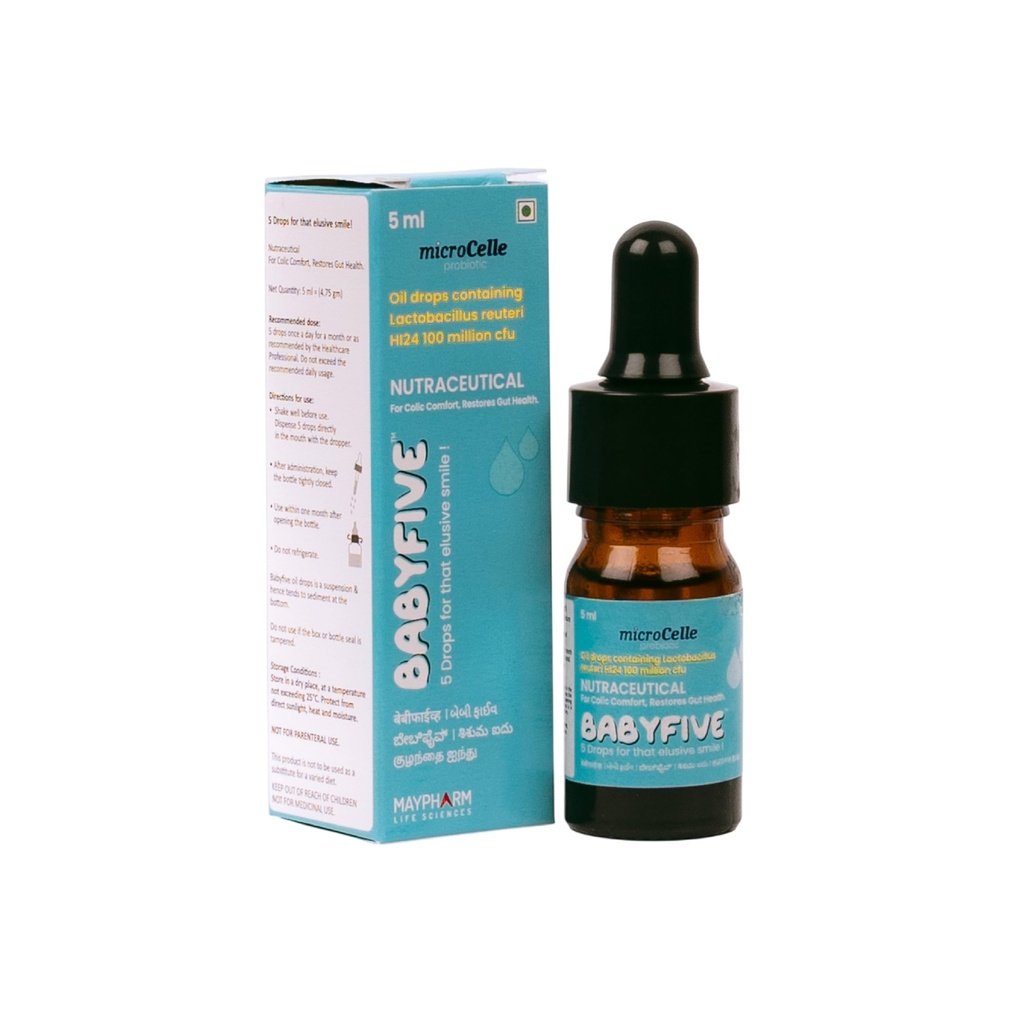Babyfive Drops Lactobacillus Reuteri, 5 ml containing 100 Million CFU