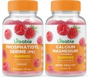 Levensbaar Fosfatidylserine (PS) + Calcium Magnesium, Gummies Bundle - Grote Proeverij, Vitamine Supplement, Glutenvrij, GGO-vrij, Kauwbare Gummy