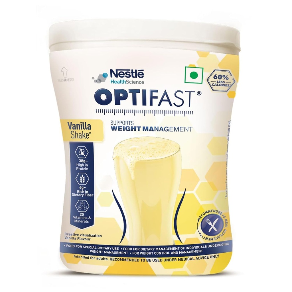 Nestlé Optifast Weight Management Shake | Vanilla Flavour | Scientifically Designed Weight Loss Diet | Meal Replacement Shake for Weight Loss | 400 G Jar