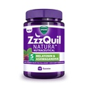 Vicks ZzzQuil Natura Sleep Gummies (Pack of 48) 5mg Melatonin with 50mg Natural Ashwagandha, Helps You Fall Asleep, Non-Habit Forming, Strawberry Flavor, 100% Vegetarian, Sealed Jar