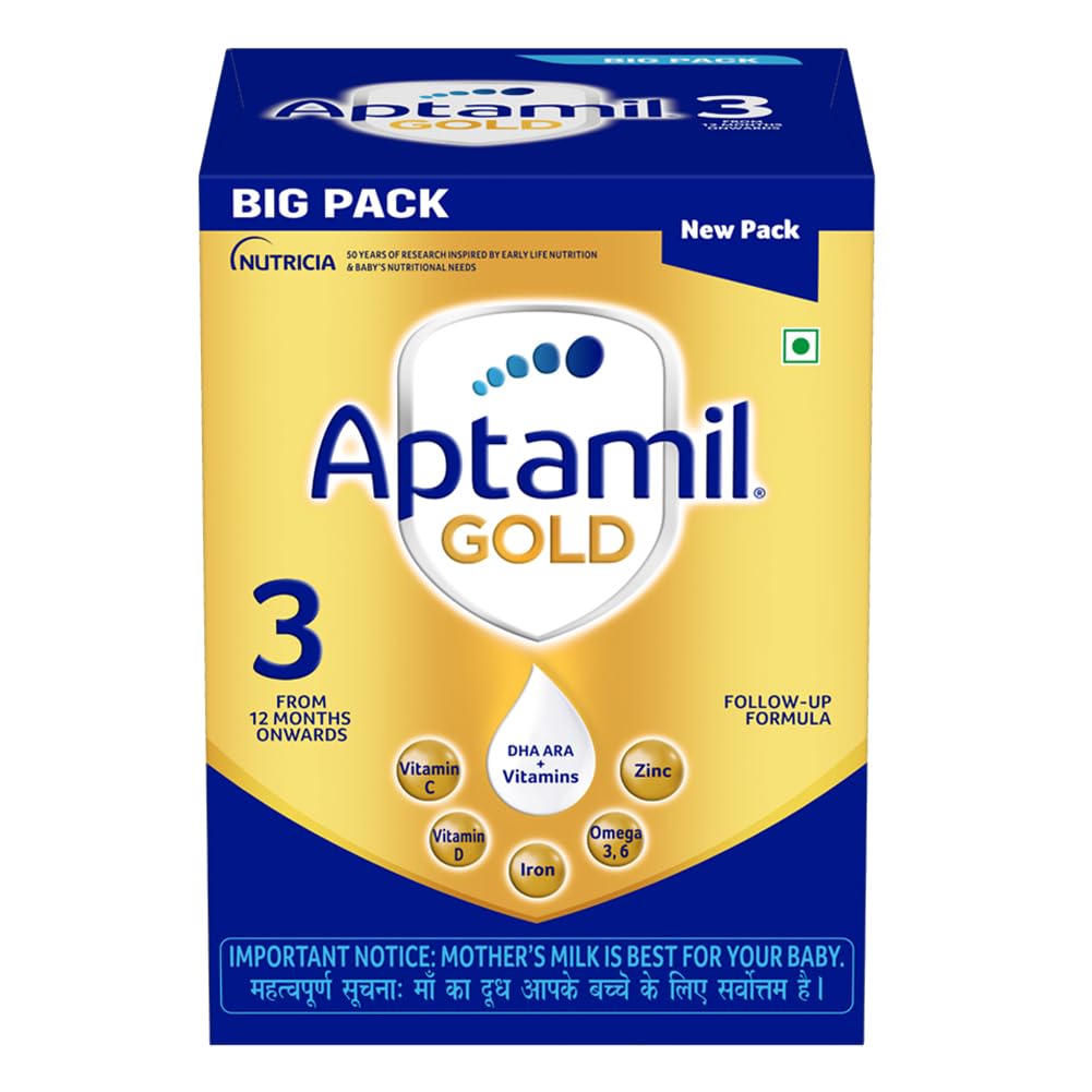 Aptamil Gold 3 Follow up Infant Formula Powder (After 12 months), Stage 3 - 3x400g Bag-In-Box