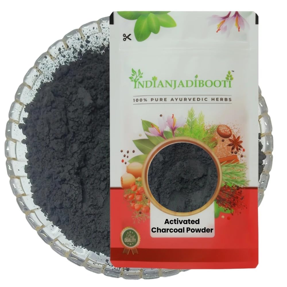 IndianJadiBooti Pure Activated Charcoal Powder | Ultra-Fine Botanical Base for DIY Face Masks, Natural Oral Care, Soap Making & Deep Cleansing - 500gm