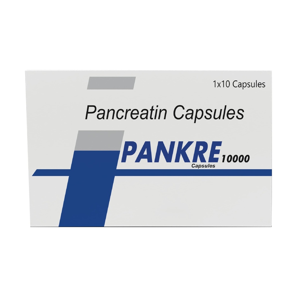 Pankre 10000 Capsules | Pancreatin Enzyme Formula | Pack of 10 Capsules