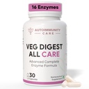 Autoimmunity Care Veg Digest All Care – Complete Digestive Enzymes Supplement with Betaine HCl | Supports Faster Digestion, Acidity, Bloating & Gas Relief | Digestive Enzyme Tablets | 30 Caps (30 dose)