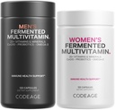 Codeage Dagelijkse Multivitamine Bundle: Multivitaminen voor vrouwen en mannen, B-vitaminen, Probiotica, Food Based Blends, 120 Capsules per fles