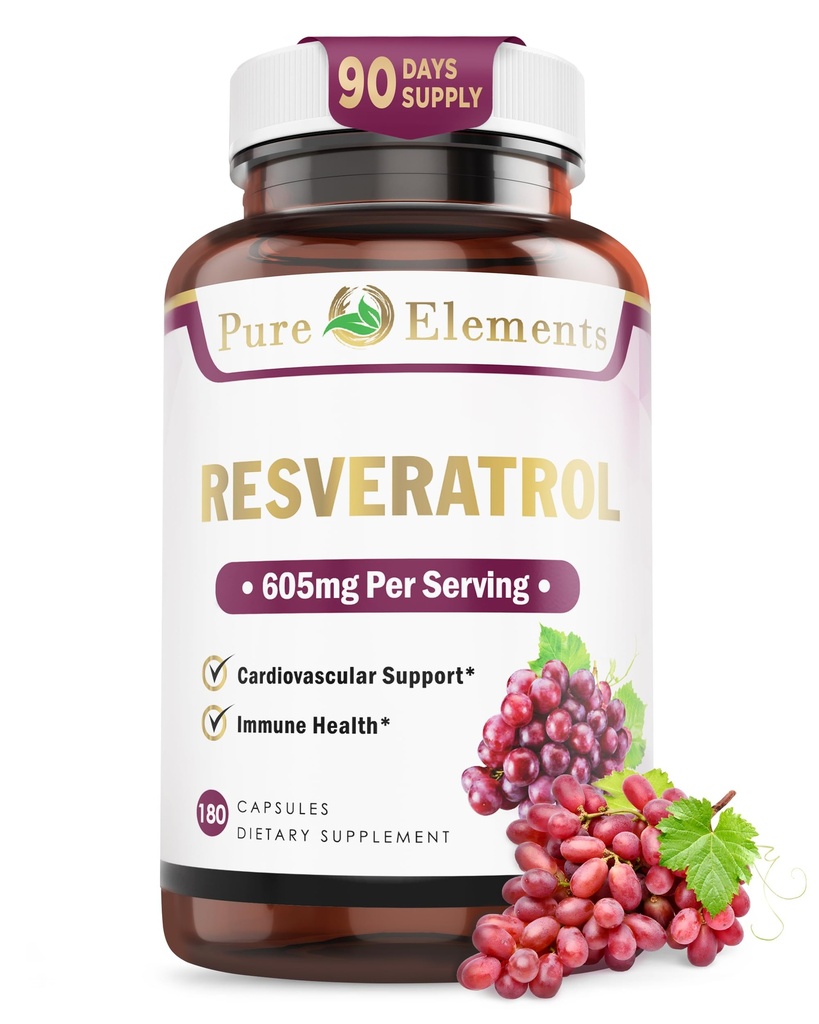 Resveratrol 1450mg Formule de force supplémentaire pour promouvoir une meilleure peau et immunité avec extrait de thé vert, extrait de graine, extrait de vin rouge et autres 90 jours