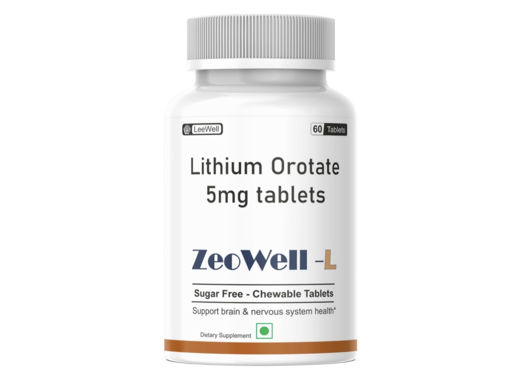 L by LeeWell Lithium Orotate 5mg Tablets, 60 Tablets