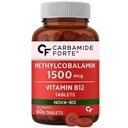 Carbamide Forte Vitamin B12 Tablets | Methylcobalamin 1500mcg - Active Form of Methylcobalamin Vitamin B12 Supplements for Men & Women - 60 Tablets