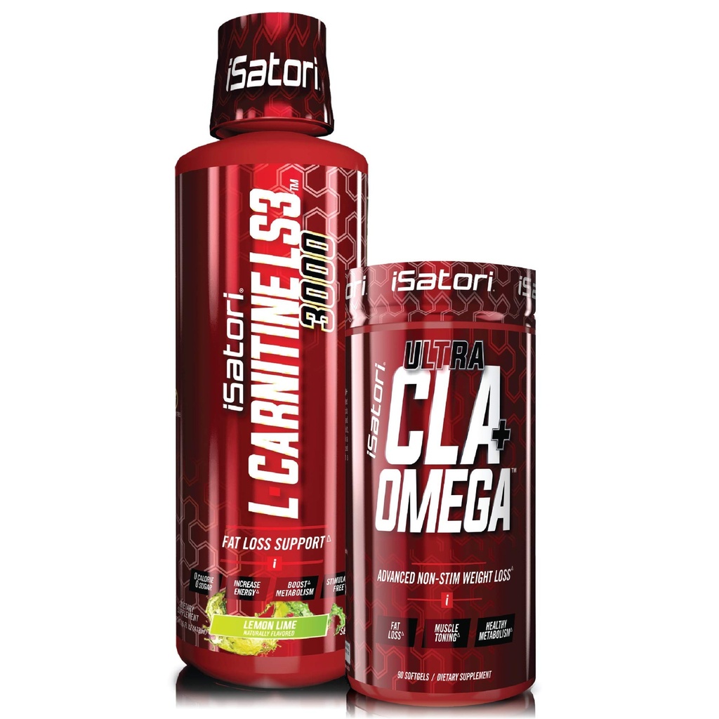 iSatori L-Carnitine LS3 Lemon Lime 3000mg (32 Servers) & iSatori Ultra CLA (90 Softgels)