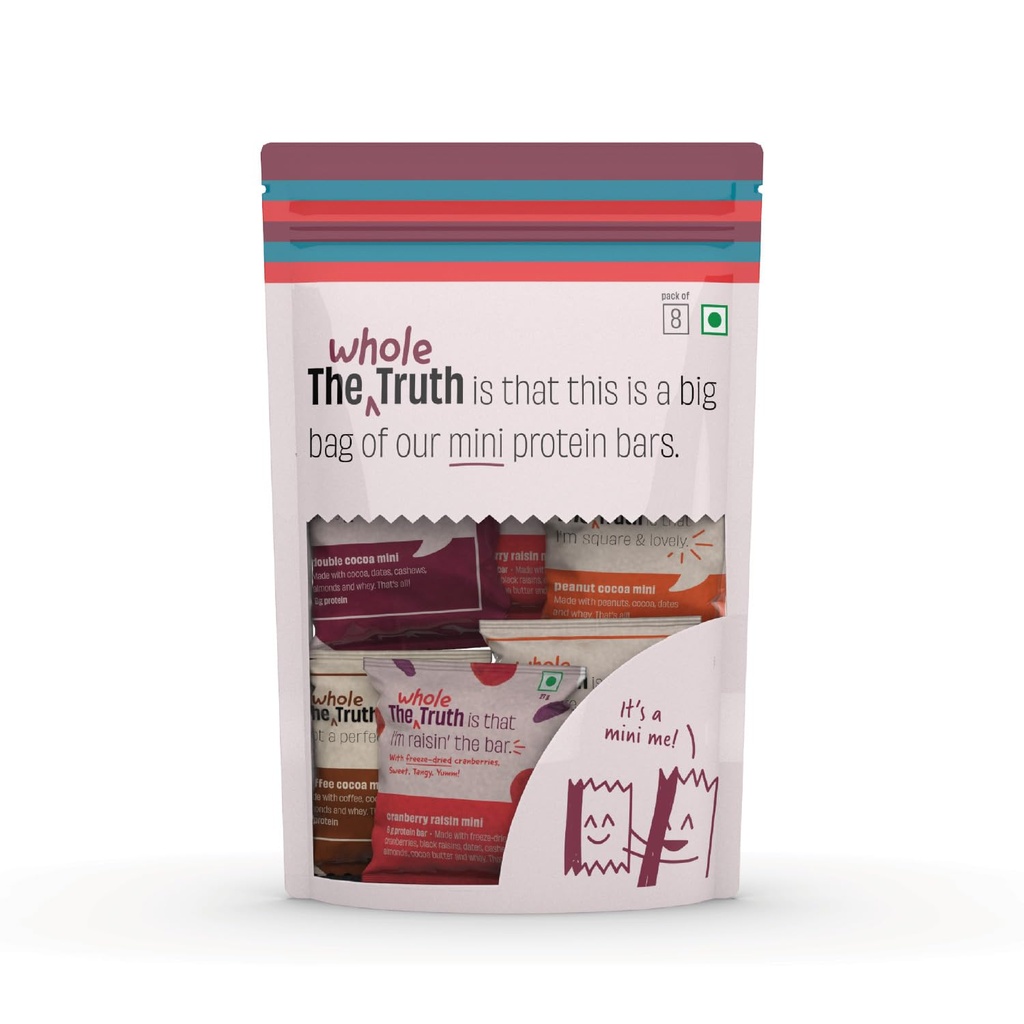 The Whole Truth - Protein Bar Minis - The Everyone Party - All-in-One - Pack of 8-8 x 27g