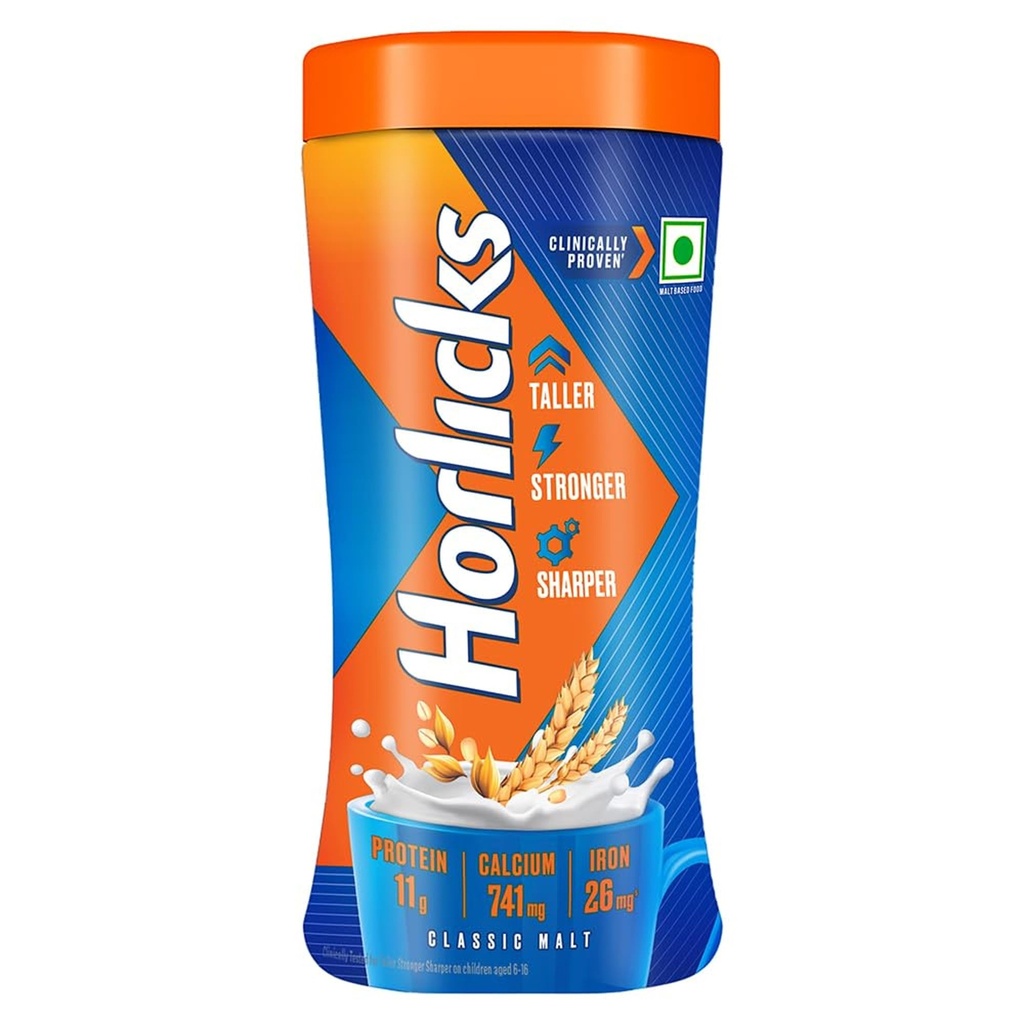 Horlicks Nutrition Drink Jar - 1 kg - Classic Malt - Clinically Proven to make kids Taller, Stronger, Sharper