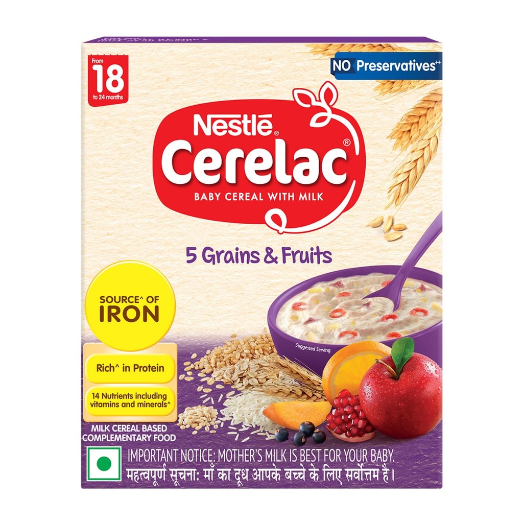 Nestlé CERELAC Baby Cereal 5 Grains & Fruits, STG-5, 300g