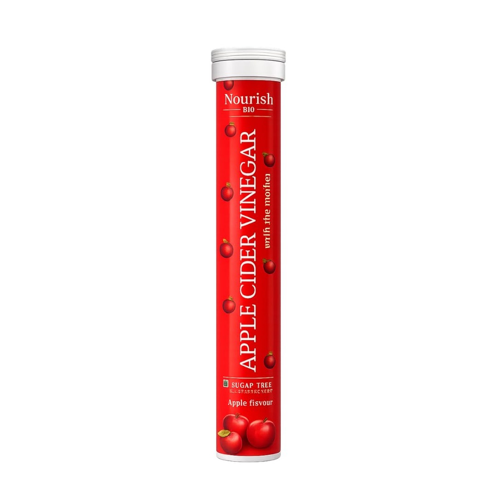 Apple Cider Vinegar Effervescent Tablets with The Mother | With Zinc 58% RDA & Vitamin C | Supports Weight Management, Gut Health & Digestion | No Added Sugar | 100% Sugar Free | Apple Flavour | 15 Tabs ACV