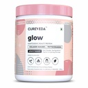 Cureveda Collagen Builder Glow Powder for Brighter & Youthful Skin, Plant-Based Supplement with Rose Water, Veg Beauty Protein, Evening Primrose 100IU, No Added Sugar, 225gm