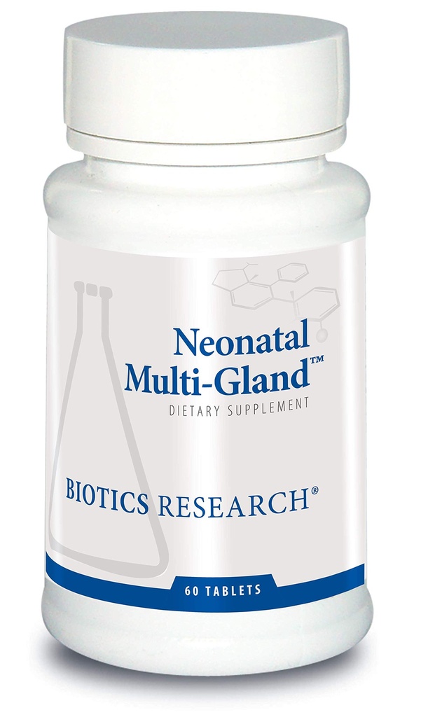 Biotica Onderzoek Neonatal Multi-GlandTM Mixed Organs and Glandular Concentrations, Broad Spectrum Therapie, Milt, Hart, Pancreas, Nier, Hersen Lever, Adrenal, Thymus, Pituitaire of Hypothalamus 60 Tabs