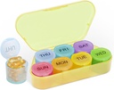 NatureTouch Weekly Pill Organizer, BPA Free Medicine Organizer Regenboog 11 Dag pil Box, Daily Portable Pill Conatainer voor pillen/Vitamine/Vish Oil/Supplements [Laatste versie],Geel