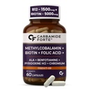 Carbamide Forte Vitamin B12 Supplement with added Biotin for hair growth | B12 Supplement for Men & Women | Methylcobalamin 1500mcg with Biotin 5000mcg - 60 Capsules