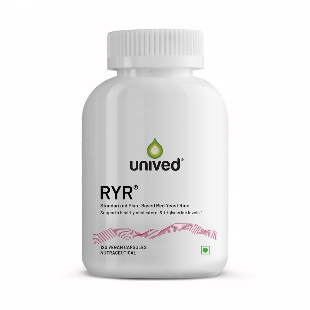 Unived Red Yeast Rice, 1200mg Per Serving, For Heart Health & Cholesterol Management, 120 Capsules