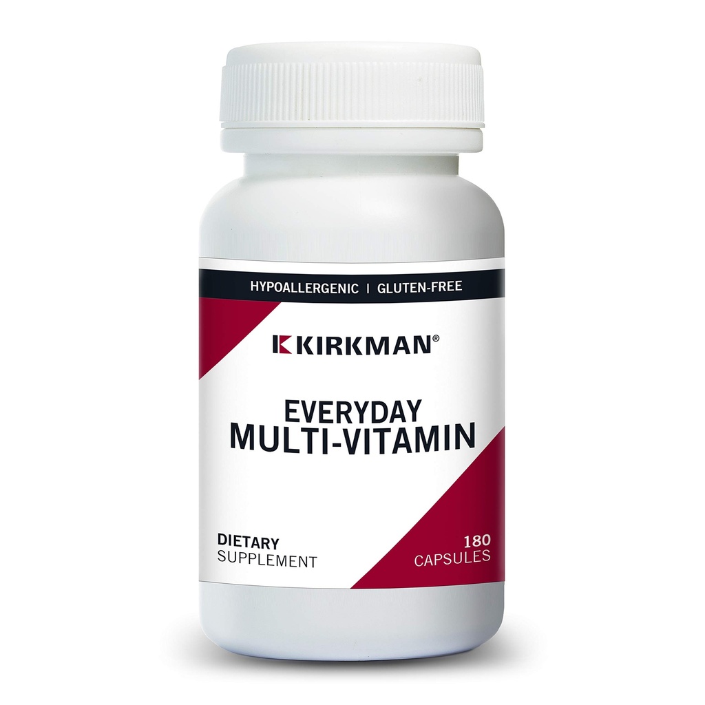 Kirkman - Everyday Multivitamine - 180 Capsules - Broad-Spectrum Vitamine & Mineraal - Ondersteunt productiviteit - Hypoallergeen