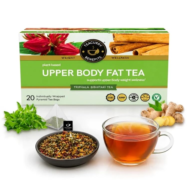 TEACURRY Upper Body Fat Tea, 30 Tea Bags (1 Month Pack, 30 Tea Bags)-Helps Lose Weight Around Chest, Shoulders, Neck And Arms Fat-Bags