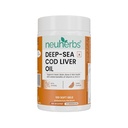 Neuherbs Deep Sea Cod Liver Oil Omega 3 Supplement With Vitamin A, D3 & E | Supports Heart, Brain, Bone & Skin Health | Fish Oil for Men & Women | No Fishy Burps With Lemon Flavour - 100 Softgels