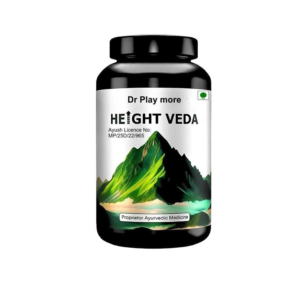 Height Veda Capsules for Boys, Girls, Men & Women | Ayurvedic Height Booster for Teens & Adults | Increase Height Naturally | 60 Veg Capsules