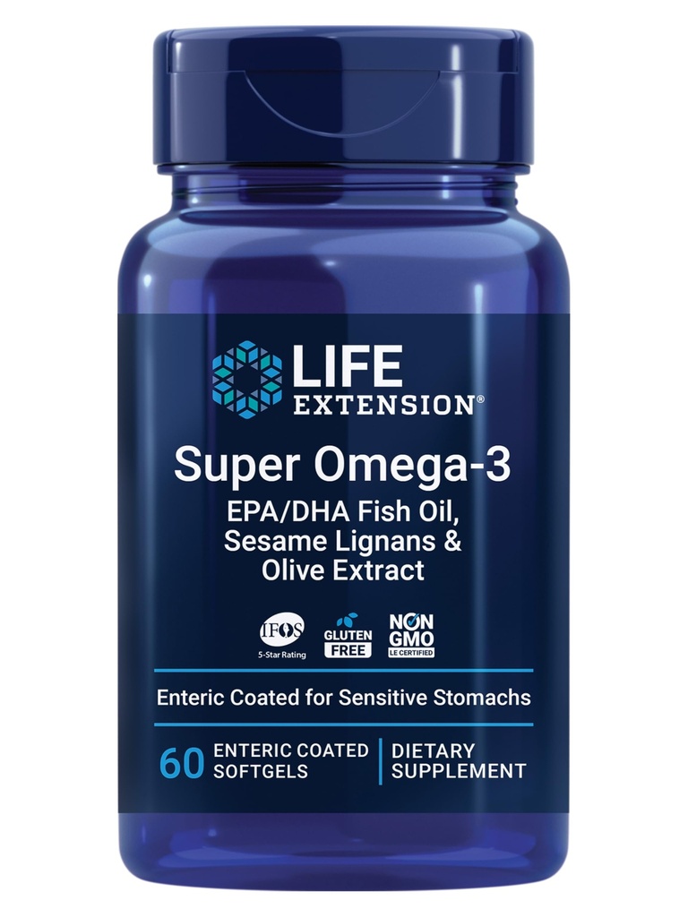 Life Extension Super Omega-3 EPA/DHA Fish Oil, Sesam Lignans & Olive Extract 