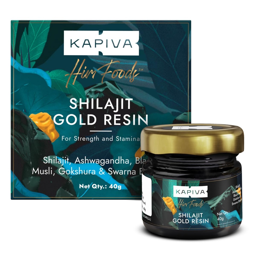 Kapiva Shilajit/Shilajeet Gold Resin - 40g | Super Saver Pack | 500mg/Serving | 80 Servings | Boost Muscle Growth & Stamina | Contains 24 Carat Gold | 100% Ayurvedic