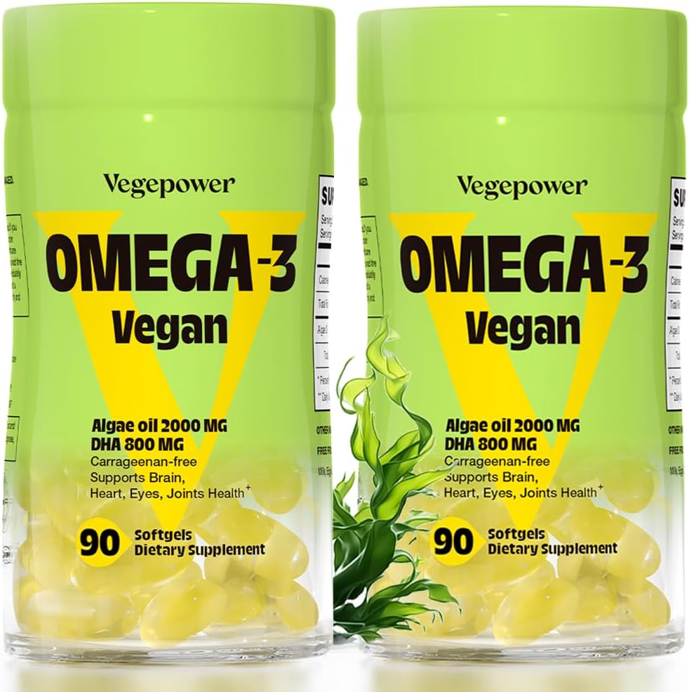 Vegan Omega-3 DHA-supplementen - Premium Visolie Alternatief van Algenolie 