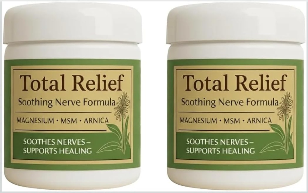 Total Relief Soothing Nerve Formula Cream with Magnesium, MSM and Arnica, Pack of 2