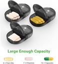 Fullicon Pill Organizer 2 keer per dag, Weekly Pill Box AM PM, Removable Medicine Organizer, Pill Cases Twee keer per dag - (Zwart)