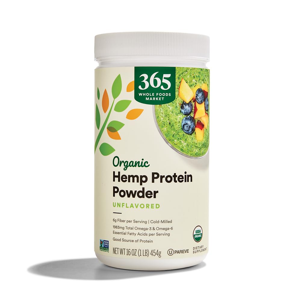 365 par le marché des aliments entiers, poudre de protéines de chanvre biologique non aromatisée, 16 oz