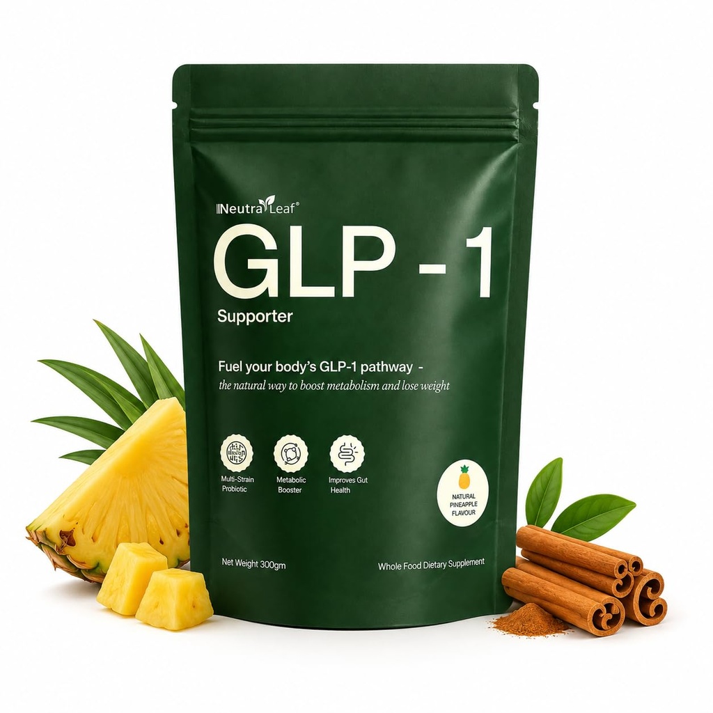 Neutraleaf GLP-1 Daily for Weight Loss | Appetite & Craving Control | Boost Metabolism & Balances Blood Sugar Level | ACV, Moringa, Cinnamon and Green Tea Extract | Pineapple Flavour |