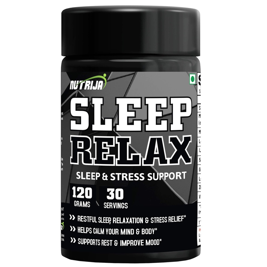 NutriJa SLEEP RELAX™ 30 Servings, Natural Sleep Aid & Relaxation Supplement scientifically proven ingredients - Restful sleep, Reduces anxiety & stress | (30 Servings)