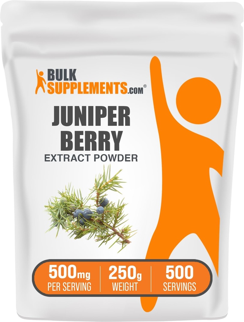 BulkSupplements.com Juniper Berry Extract Powder - from Juniper Berry, Juniper Berry Powder - Glutenvrij, 500mg per portie, 250g (8.8 oz) (pack van 1)