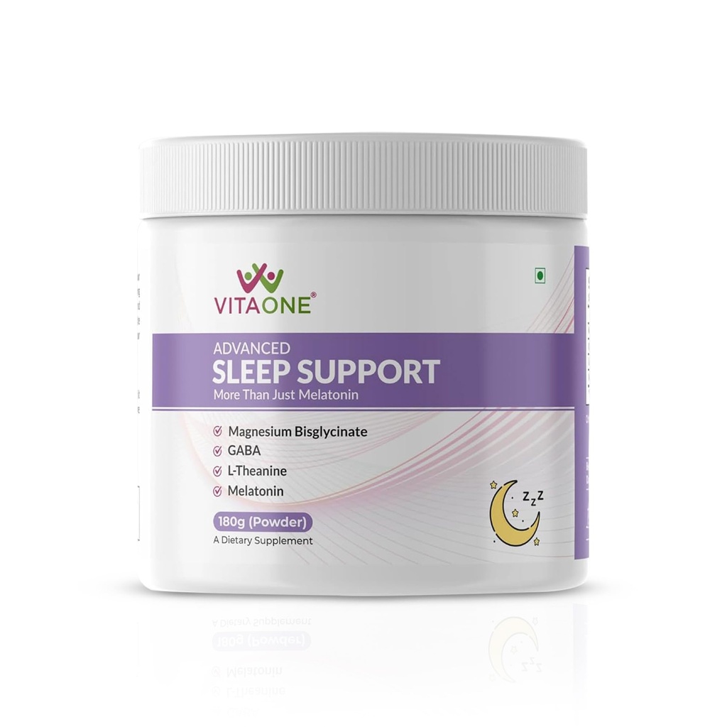 Advanced Sleep Support Powder 180g Vegan & Sugar-Free| Melatonin, Magnesium, GABA & L-Theanine | Natural Sleep Support Supplement | Non Habit Forming