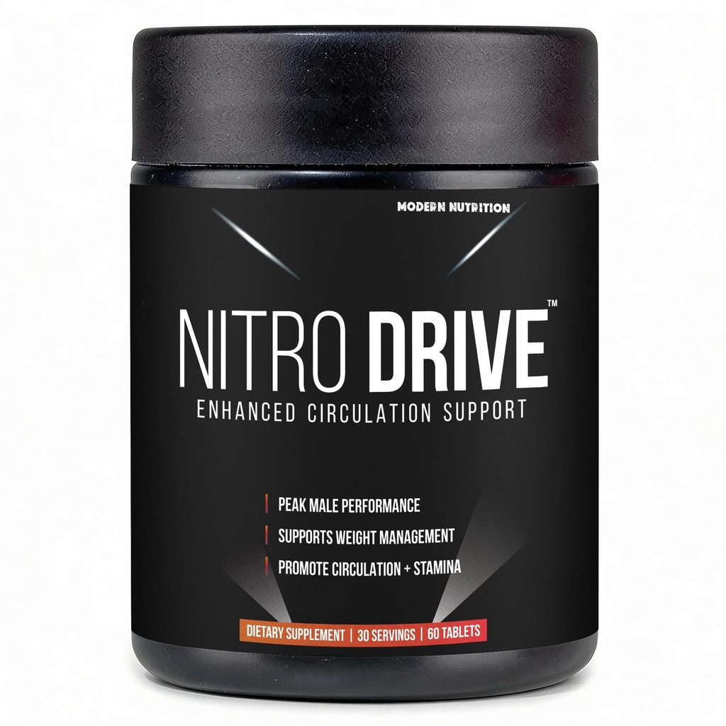 Nitro Drive | Supports Healthy Blood Flow & Natural Immune Support - Male Enhancing Supplement & Nitric Oxide Supplements for Men | Beetroot Extract | Heart Circulation Support | 60 Tabs