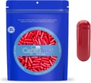 Capsulin Maat 0 - Gekleurde Rode Lege Gelatine Capsules - 500 Tel - Lege Gel Pill Capsules - DIY Pure Bovine Pill Capsule Filling - Lege Caps - Kosher en Halal Certified
