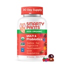 SmartyPants Organic Kids Multivitamine Gummies: Probiotiques, Omega 3 (ALA), Vitamine D3, C, Vitamine B12, B6, A, K & Zinc pour le soutien immunitaire, Biotine, Trois arômes de fruits, 120 Compte (30 jours)