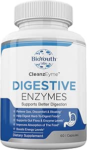 Labs Natural Digestive Enzymes & Probiotic Supplement for Adults, 60 Capsules - Nutritious Blend of Digestive Enzymes & Advantage Probiotic for Digestion & Digestive Health.