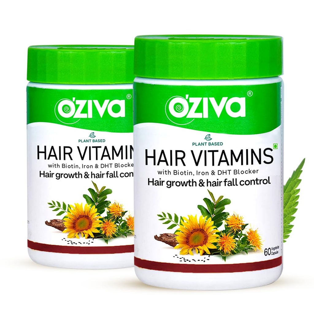 OZiva Hair Vitamins, Hair Growth, Hair Fall Control Supplements,120 capsule