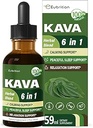 Les gouttes de racine de kava pour le calmant et la détente, les suppléments naturels de calme et de sommeil pour les adultes avec Valérien, Extrait de camomille, Liquide haute biodisponibilité avec basilic favorise la relaxation. 2 oz