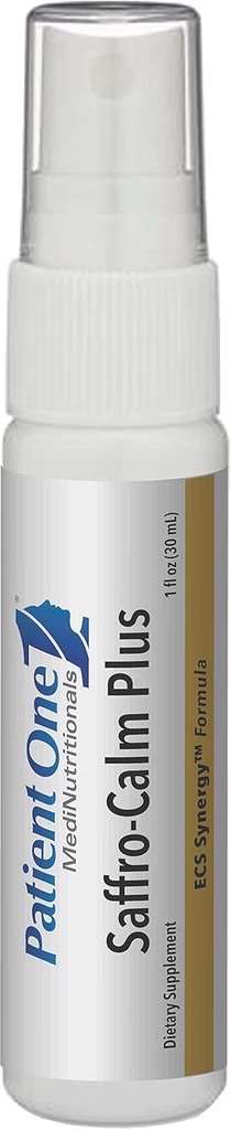 Patient One Saffro-Calm Plus , Supplément de pulvérisation orale pour soutenir l'humeur positive et la réponse au stress sain* , avec Safran et Echinacea 1 fl oz